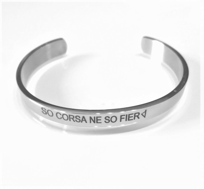 Jonc Corse acier « SO CORSA NE SO FIERA »25€