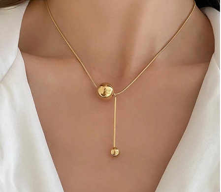 Collier « BULLE » fantaisie,acier doré 24€