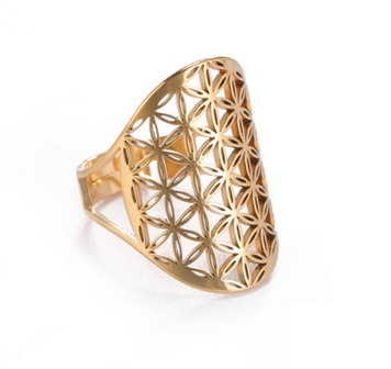 Bague fleur de vie « Antinéa » acier 14€