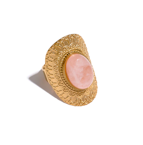 Bague Quartz rose « AURELIA » 24€